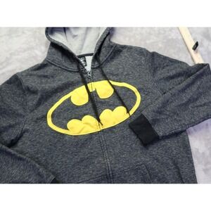Batman Logo DC Comics Hoodie Hooded Full Zip Sweatshirt Men's Size L